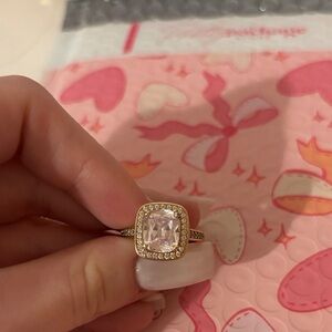 Elegant Gold and White Stone Ring